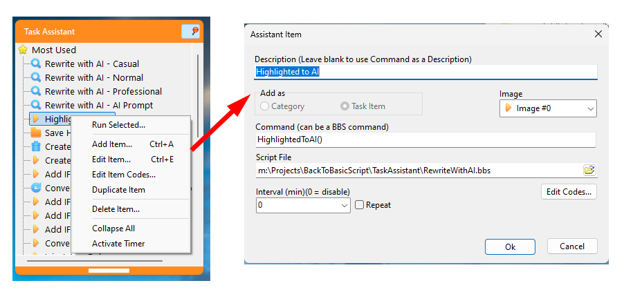 Task Editor Dialog